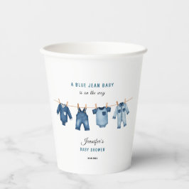 Blauw Spijkerbroek Baby Shower - Denim Thema Papieren Bekers