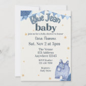 Blauw Spijkerbroek Baby Shower Kaart (Voorkant)