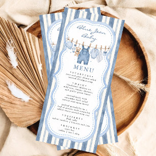Blauw Spijkerbroek Baby Shower Menu Denim Baby S