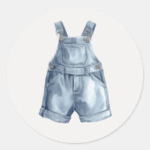 Blauw spijkerbroek baby shower simpele envelop sti ronde sticker (Voorkant)