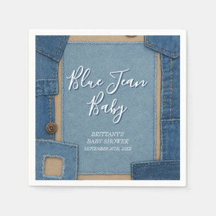 Blauw Spijkerbroek Baby Spijkerbroek Thema Feestje Servet