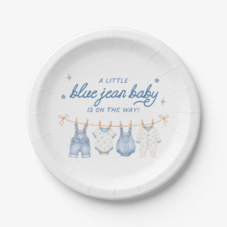 Blauw Spijkerbroek Baby Waterverf Spijkerbroek Bab Papieren Bordje