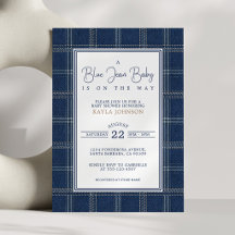 Blauw spijkerbroek babyfeestje preppy geruit schri