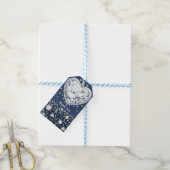 Blauw spijkerbroek denim & diamanten glinsteren di cadeaulabel (Met Touw)