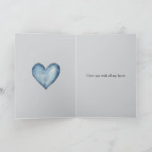 Blauw Spijkerbroek Denim Harten Liefde Kaart (Binnen)