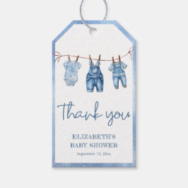 Blauw spijkerbroekje baby denim moderne baby showe cadeaulabel