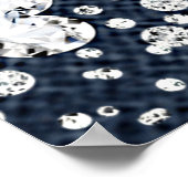 Blauw spijkerdenim & diamanten glamour diamant fee poster (Hoek)