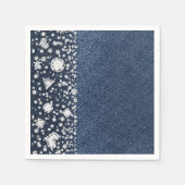 Blauw spijkerdenim & diamanten glinsterende diaman servet (Voorkant)