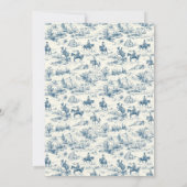 Blauw spijkerdenim jongens babyshower kaart (Achterkant)
