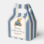 Blauw spijkerdenim teddybeer babyshower bedankdoosjes (Achterkant)