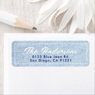 Blauw Spijkergoed Minimaal Retouradres Etiket