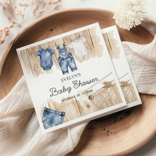 Blauw Spijkerstof Denim Servet