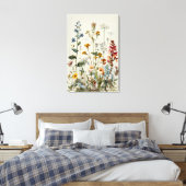 Blauw Spike Wildflower Boeket Canvas Afdruk (Insitu (Slaapkamer))