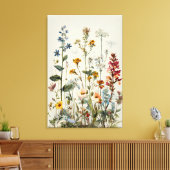 Blauw Spike Wildflower Boeket Canvas Afdruk (Insitu (Woonkamer))