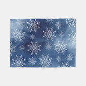 Blauw Spinnenweb Dekbed Fleece Deken (Voorkant (Horizontaal))