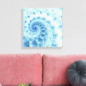Blauw Spiraal Canvas Afdruk (Insitu (Woonkamer))