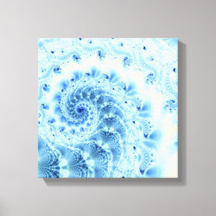 Blauw Spiraal Canvas Afdruk