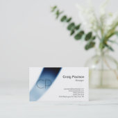 Blauw spiraalpatroon Wit Monogram Visitekaartje (Staand voorkant)