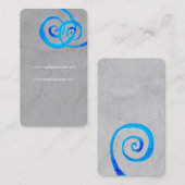 Blauw, spiraalvormig, handgemaakt visitekaartje (Voorkant / Achterkant)