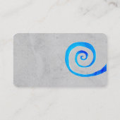 Blauw, spiraalvormig, handgemaakt visitekaartje (Achterkant)