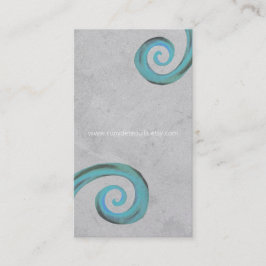 Blauw, spiraalvormig, handgemaakt visitekaartje