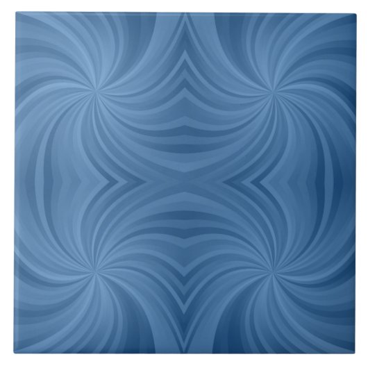blauw-spiraalvormige keramische tegel tegeltje (Voorkant)