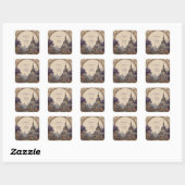 Blauw Spire Kasteel Boog Frame Vintage Trouwfeest Vierkante Sticker (Vel)