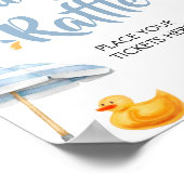 Blauw Splish Baby shower Luier Raffle Poster (Hoek)