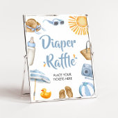 Blauw Splish Baby shower Luier Raffle Poster