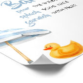 Blauw Splish Baby shower Moeder Osa Bar Poster (Hoek)