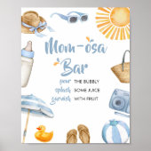 Blauw Splish Baby shower Moeder Osa Bar Poster (Voorkant)