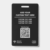 Blauw Sponsor Toegangspas QR-code Logo Conferentie Badge (Achterkant)