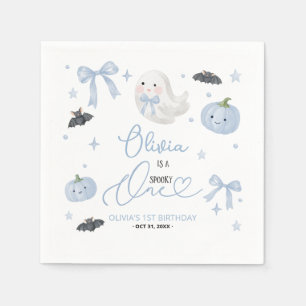 Blauw spooky één 1e verjaardag Schattig spook Hall Servet