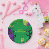 Blauw Spooky Halloween Party Papieren Bordje (Feest)