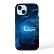 Blauw sportautenauto nachtblauw regen telefoonhoes