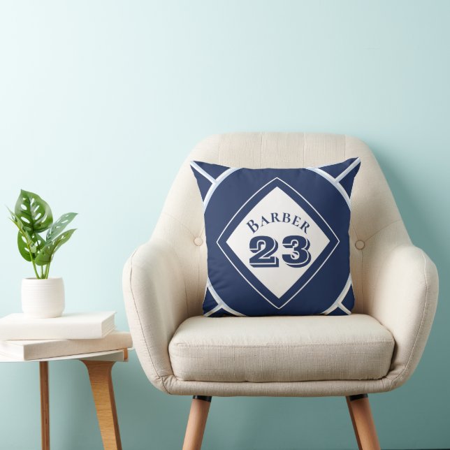 Blauw sportthema kussen (Stoel)