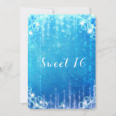 Blauw sprankelend bevroren ijs Sweet 16 verjaardag Kaart (Achterkant)