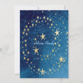 Blauw sprankelend Nieuwjaar Glitter Cheer Stars Fl Feestdagenkaart (Achterkant)