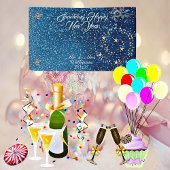 Blauw sprankelend Nieuwjaar Glitter Cheer Stars Fl Spandoek