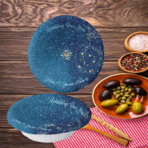 Blauw sprankelend Nieuwjaar Glitter Stars Bloemenf