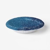 Blauw sprankelend Nieuwjaar Glitter Stars Bloemenf Papieren Kommen (Gebogen)