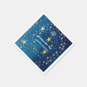 Blauw sprankelend Nieuwjaar Glitter Stars Bloemenf Servet (Hoek)