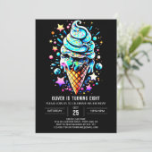 Blauw Sprinkles Elegant Boy Ice Cream Verjaardag Kaart (Staand voorkant)