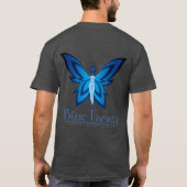 Blauw sprookje heren slogan basic donkere t-shirt (Achterkant)
