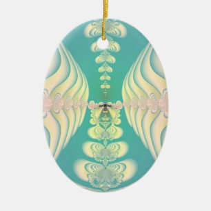 Blauw sprookje keramisch ornament