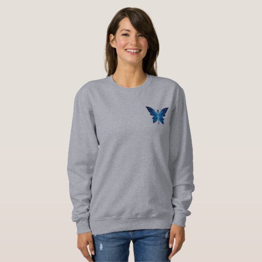 Blauw sprookje vrouwen basicsweatshirt trui (Voorkant volledig)