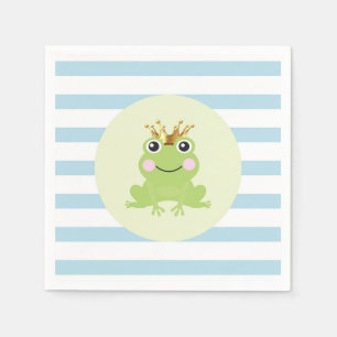 Blauw sprookjesboek sprookje kikkerprins baby show servet
