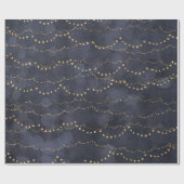 Blauw sprookjeslicht Elegant Kerstmis Cadeaupapier (Vlak)