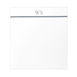 Blauw Staaf Monogram Persoonlijk Notitieblok