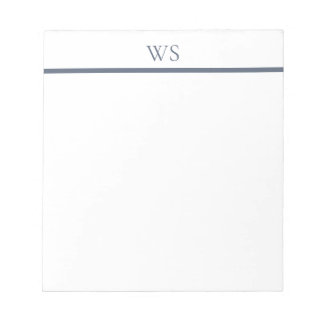 Blauw Staaf Monogram Persoonlijk Notitieblok